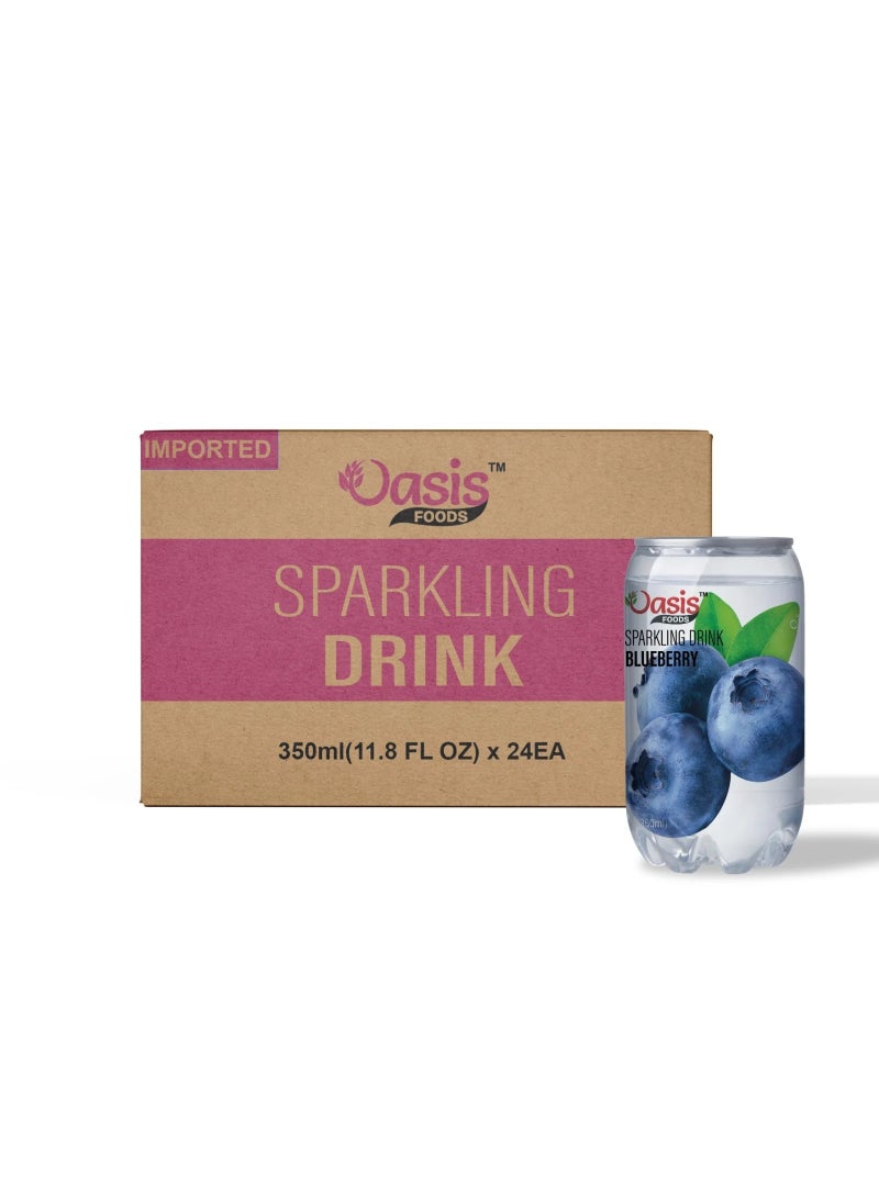 Oasis Sparkling Blueberry Flavored Drink – 24 Pack (350ml Cans) - Image 2